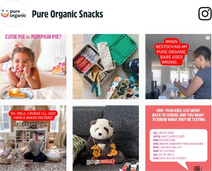 Pure Organic Instagram image collage